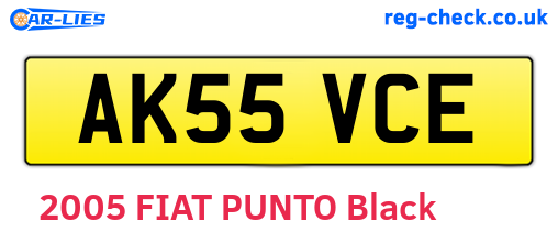 AK55VCE are the vehicle registration plates.