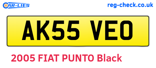 AK55VEO are the vehicle registration plates.