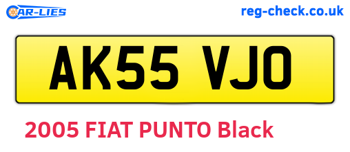AK55VJO are the vehicle registration plates.