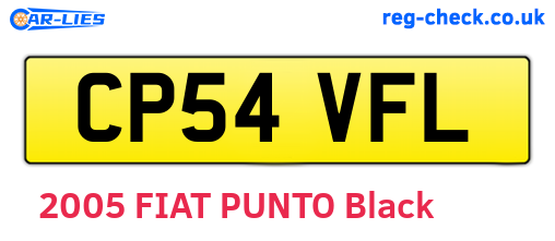 CP54VFL are the vehicle registration plates.