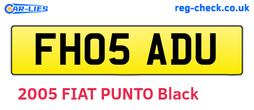 FH05ADU are the vehicle registration plates.
