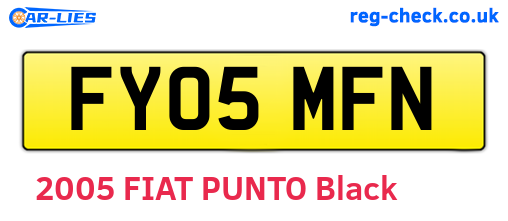 FY05MFN are the vehicle registration plates.