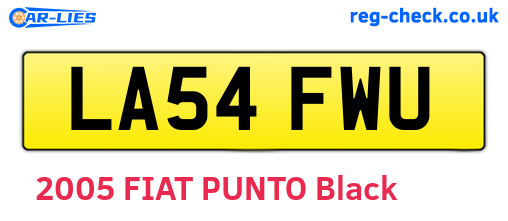 LA54FWU are the vehicle registration plates.