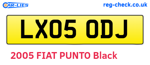 LX05ODJ are the vehicle registration plates.