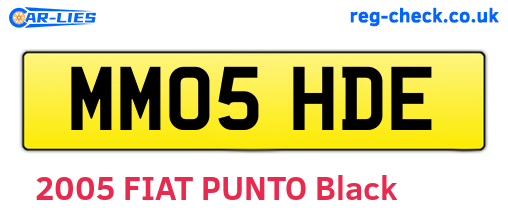 MM05HDE are the vehicle registration plates.