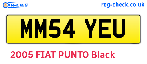 MM54YEU are the vehicle registration plates.