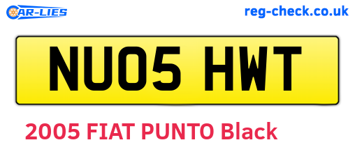 NU05HWT are the vehicle registration plates.