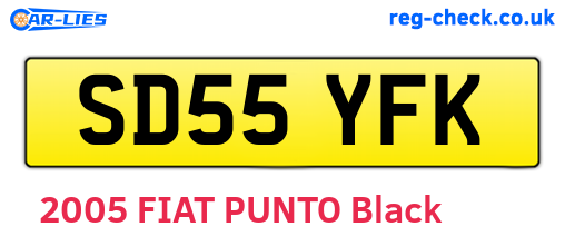 SD55YFK are the vehicle registration plates.