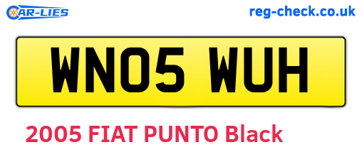 WN05WUH are the vehicle registration plates.