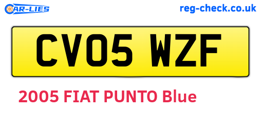 CV05WZF are the vehicle registration plates.