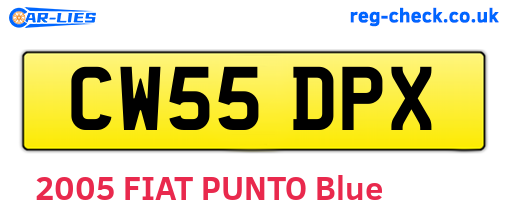 CW55DPX are the vehicle registration plates.