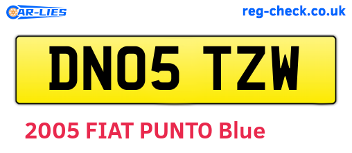 DN05TZW are the vehicle registration plates.