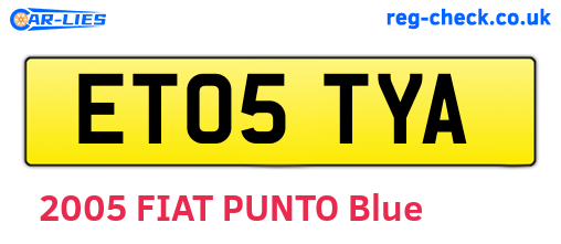 ET05TYA are the vehicle registration plates.