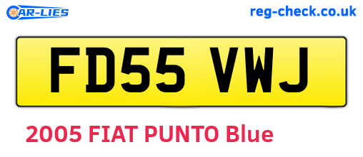 FD55VWJ are the vehicle registration plates.