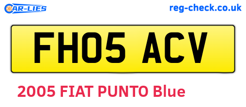 FH05ACV are the vehicle registration plates.