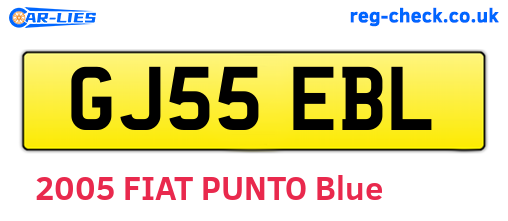 GJ55EBL are the vehicle registration plates.