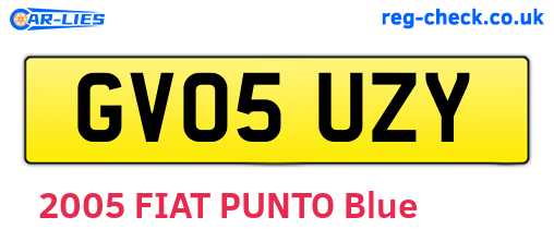 GV05UZY are the vehicle registration plates.