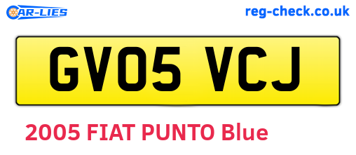 GV05VCJ are the vehicle registration plates.