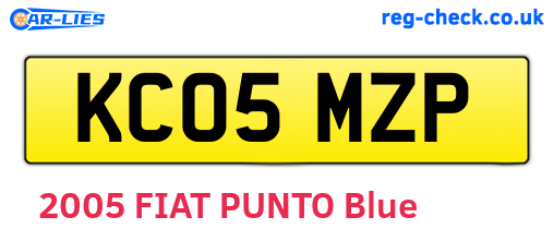 KC05MZP are the vehicle registration plates.