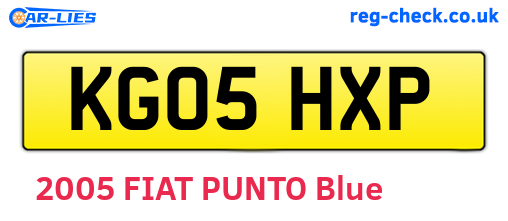 KG05HXP are the vehicle registration plates.