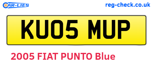 KU05MUP are the vehicle registration plates.