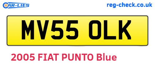 MV55OLK are the vehicle registration plates.