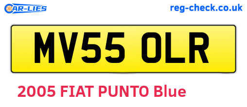MV55OLR are the vehicle registration plates.