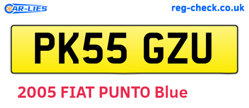PK55GZU are the vehicle registration plates.