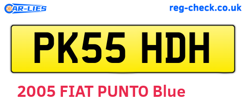 PK55HDH are the vehicle registration plates.