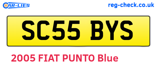 SC55BYS are the vehicle registration plates.