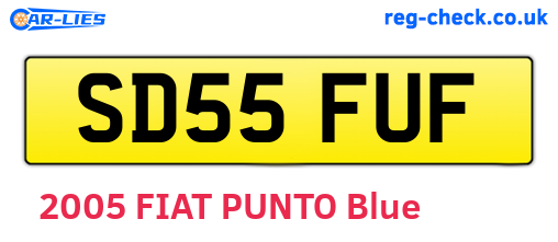 SD55FUF are the vehicle registration plates.