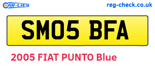 SM05BFA are the vehicle registration plates.