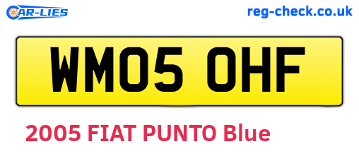 WM05OHF are the vehicle registration plates.
