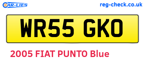 WR55GKO are the vehicle registration plates.