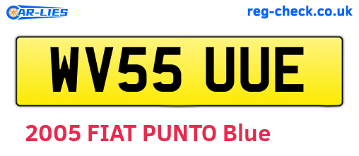 WV55UUE are the vehicle registration plates.