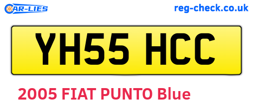 YH55HCC are the vehicle registration plates.