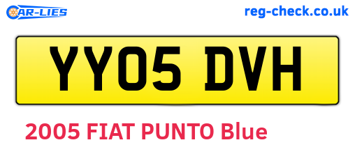 YY05DVH are the vehicle registration plates.