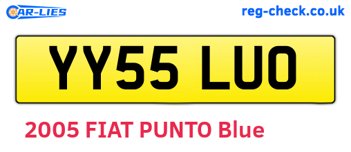 YY55LUO are the vehicle registration plates.