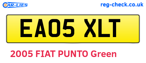 EA05XLT are the vehicle registration plates.