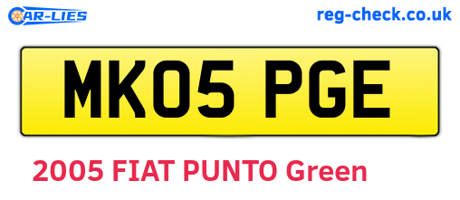 MK05PGE are the vehicle registration plates.