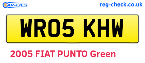 WR05KHW are the vehicle registration plates.