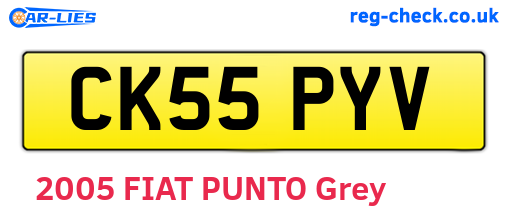 CK55PYV are the vehicle registration plates.