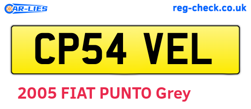 CP54VEL are the vehicle registration plates.