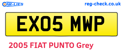 EX05MWP are the vehicle registration plates.