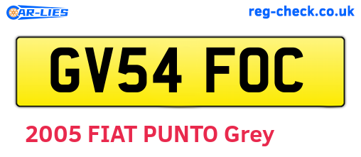GV54FOC are the vehicle registration plates.