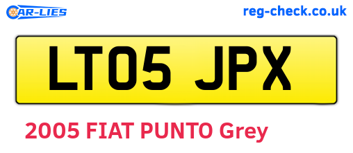 LT05JPX are the vehicle registration plates.