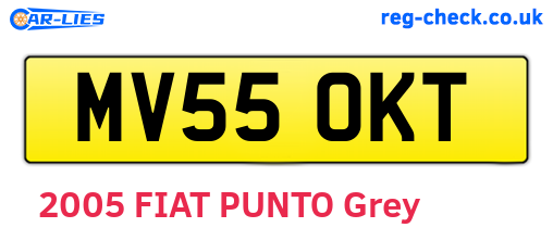 MV55OKT are the vehicle registration plates.