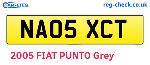 NA05XCT are the vehicle registration plates.