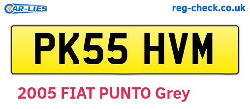 PK55HVM are the vehicle registration plates.