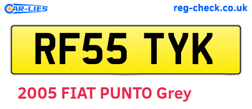 RF55TYK are the vehicle registration plates.
